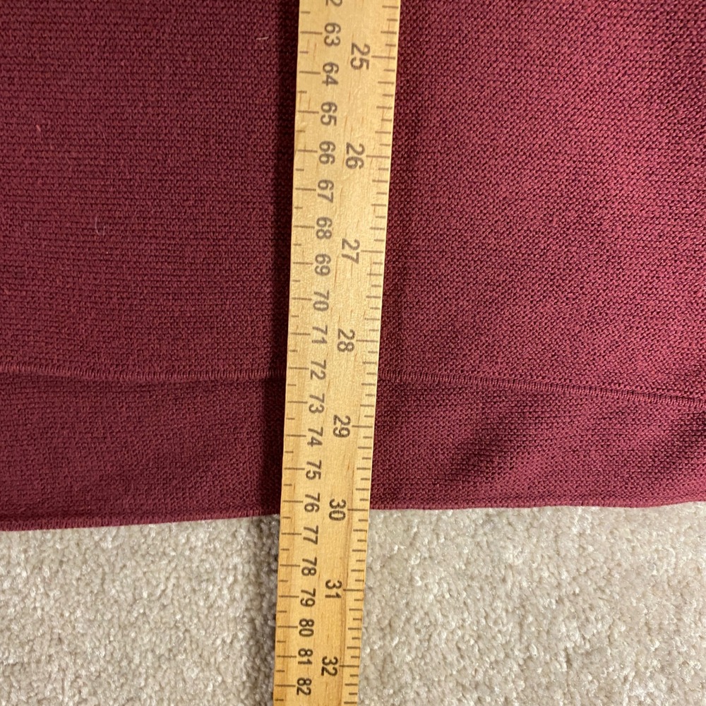 Pure Jill Sweater Womens Large Burgundy V-Neck Tiered Hem Cotton Blend Tunic - Picture 5 of 9